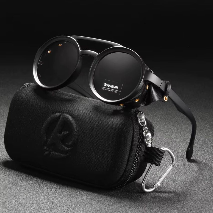 KDEAM KD179 Fashion Shield Couro Lateral UV400