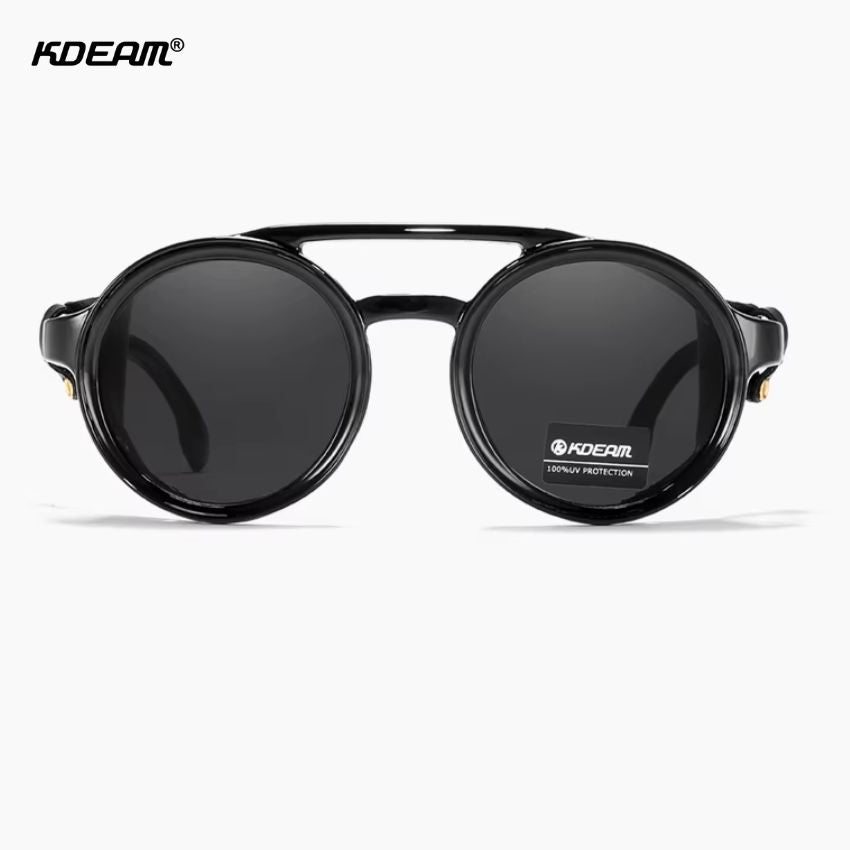 KDEAM KD179 Fashion Shield Couro Lateral UV400