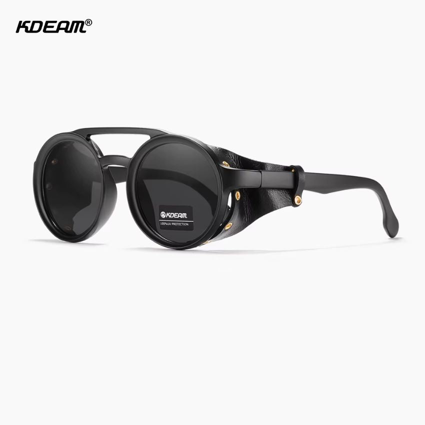 KDEAM KD179 Fashion Shield Couro Lateral UV400